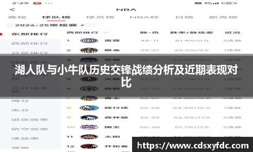 湖人队与小牛队历史交锋战绩分析及近期表现对比